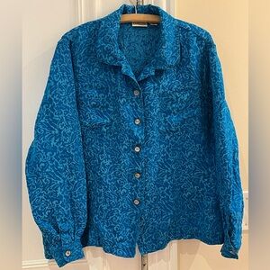 Chico's Top Blouse Womens Size 3 (XL/16) silk and linen